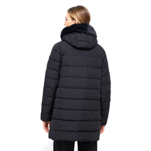 Куртка CMP Woman Jacket Long Fix Hood 31K2956-U901 42 (34) черная зимняя с капюшоном и мехом: Страна производитель Китай