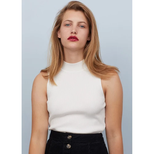 Топ H&M 4400174 L белый: Состав Полиэстер, Хлопок, Эластан