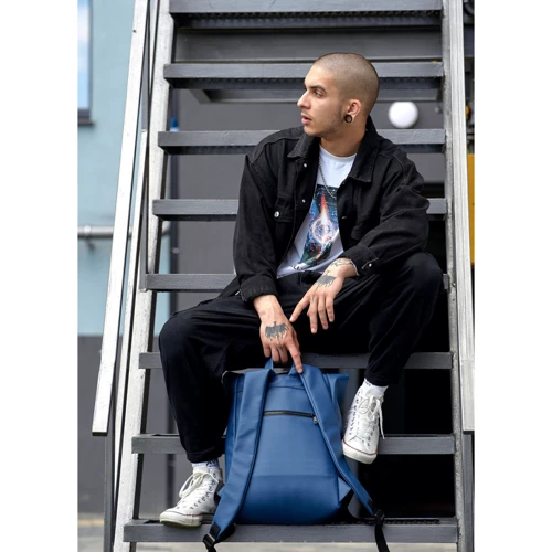 Чоловічий рюкзак Sambag RollTop One синій (24208016m): Матеріал Искусственная кожа