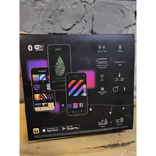 Smart LED Гірлянда Twinkly Strings RGB 600_ BT+WiFi_ Gen II_ IP44 кабель чорний (Електрогірлянди)(79012246)Stylus approved: Виробник Twinkly