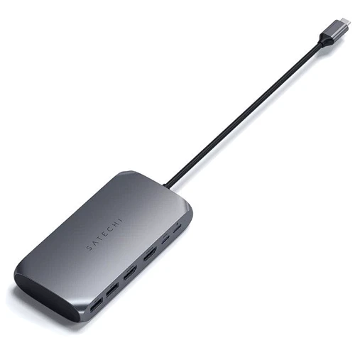 Адаптер Satechi Adapter M1 USB-C to 2xUSB-C+2xUSB+2xHDMI Space Gray (ST-UCM1HM): Интерфейс подключения USB-C