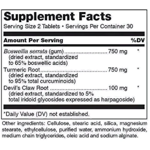 Douglas Laboratories Boswellia-Turmeric Экстракт босвелии с куркумой 60 таблеток: Тип Кальций
