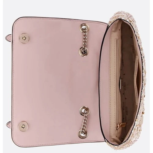 Женская сумка через плечо GUESS ADAM CONVERTIBLE XBODY FLAP золотая (HWTG8694210-GDM): Фактура Тканая