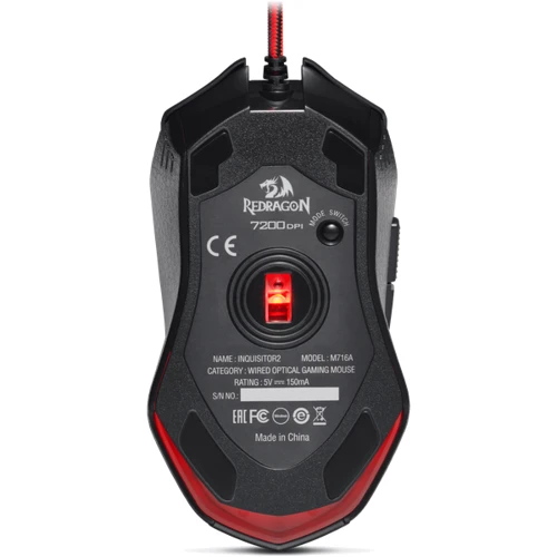 Мышь Redragon Inquisitor 2 RGB (77775): Длина кабеля 1.8 м