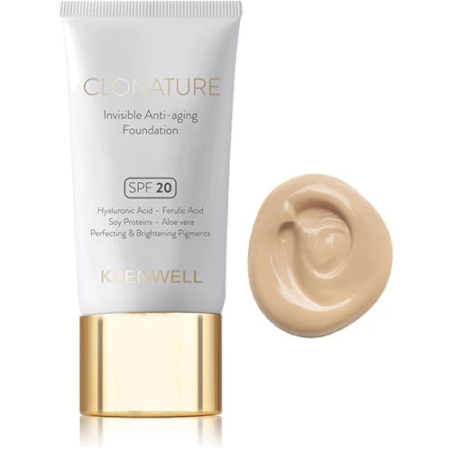 

Keenwell Clonature Invisible Ati-Aging Foundation Spf 20 №02 Clonature Омолаживающий тональный флюид 30 ml