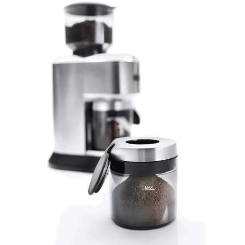 Кофемолка DeLonghi KG 521 M: Резервуар для молотого кофе Есть