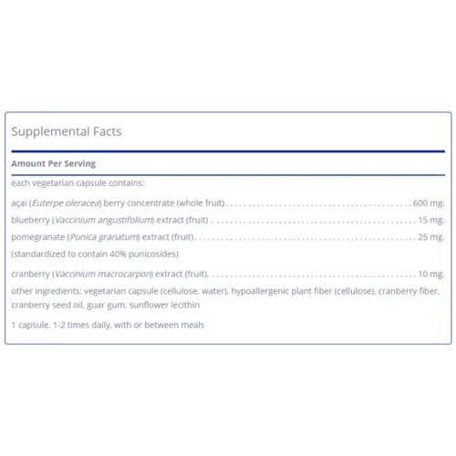 Pure Encapsulations Acai 600 mg Асаи 180 капсул: Вид Неферментные