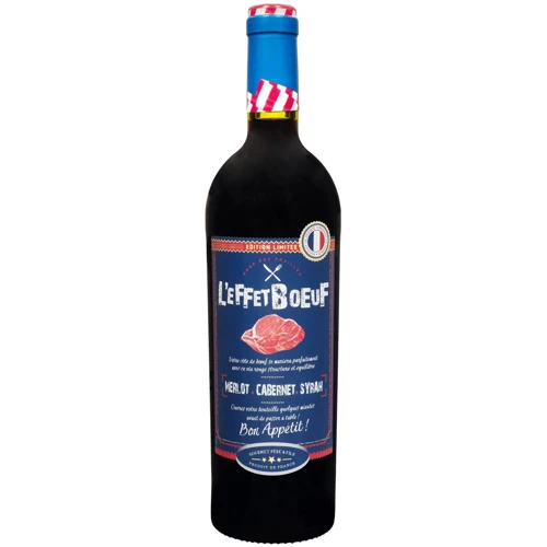 Вино L'eFFet Boeuf Merlot-Cabernet-Syrah червоне напівсухе 0.75 л (FSH_3263280125116)