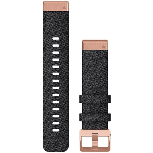 Ремешок Garmin QuickFit 20 Watch Bands Heathered Black Nylon with Rose Gold Hardware (010-12874-00)