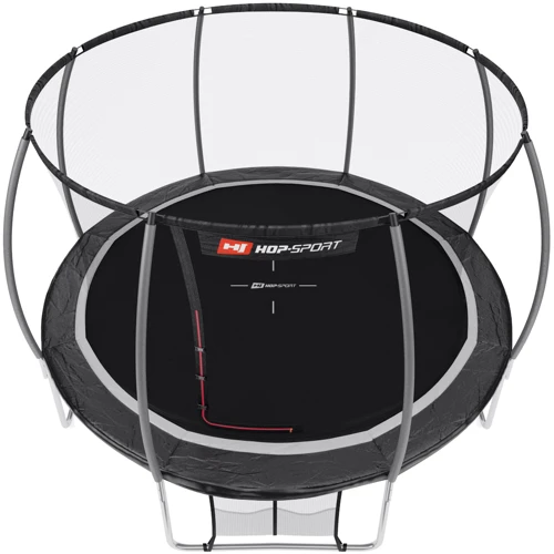 Батут Hop-Sport Premium 12 ft із чорно-сірим із внутрішньою сіткою 366 cм фото 3