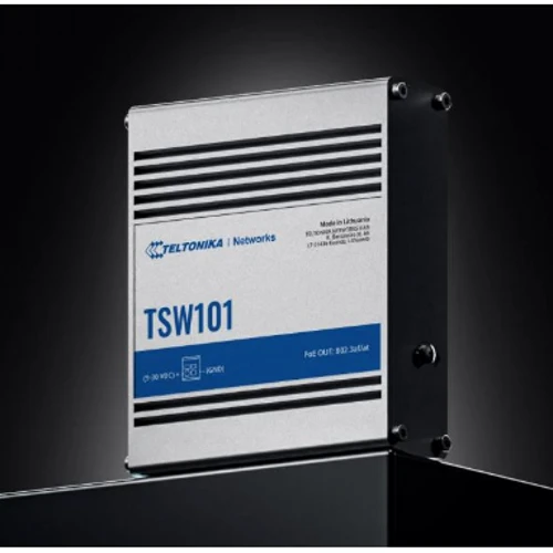 Мережевий комутатор Teltonika TSW101000000: Особливості общий бюджет мощности PoE 60 Вт (максимальная мощность PoE на порт 30 Вт)