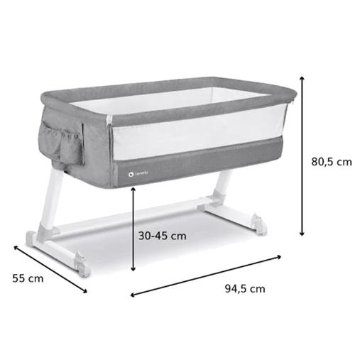Приставная кроватка Lionelo THEO Concrete