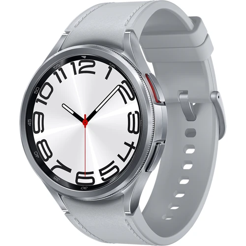 Смарт-годинник Samsung Galaxy Watch 6 Classic 47mm Silver with Hybrid Eco-Leather Silver Band (SM-R960NZSA)