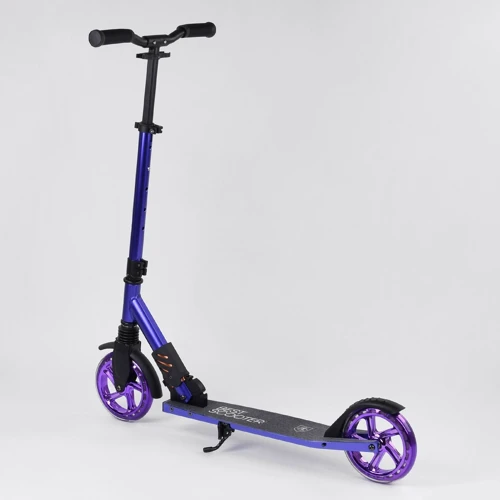 Самокат алюмінієвий Best Scooter колеса PU, 1 амортизатор передній, анодирувана фарбування Purple (99634): Конструкція рами складна