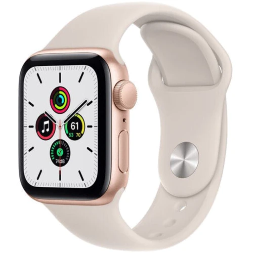 Apple Watch SE 40mm GPS Gold Aluminum Case with Starlight Sport Band (MKQ03) UA
