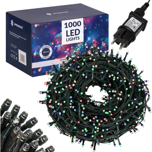

Гирлянда Springos уличная 50 м 1000 Led разноцветная (CL1002)