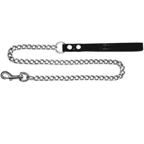 Поводок-цепь Collar Dog Extreme, прорезиненная ручка, для средних пород, 105см, Черный (4820082494377)
