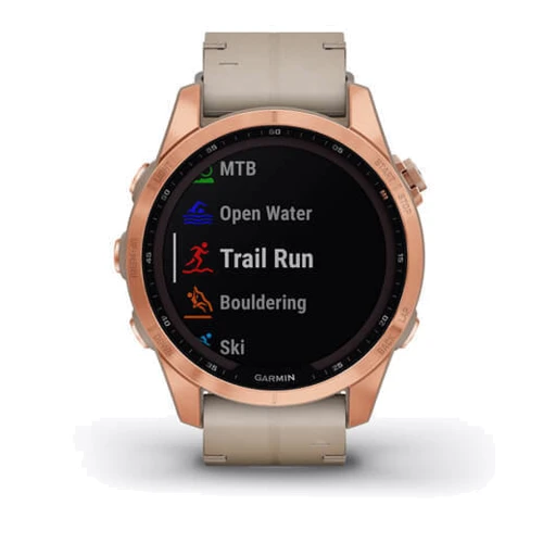 Смарт-часы Garmin Fenix 7S Sapphire Solar Rose Gold Titanium with Limestone Leather Band (010-02539-35): Сенсорный экран есть