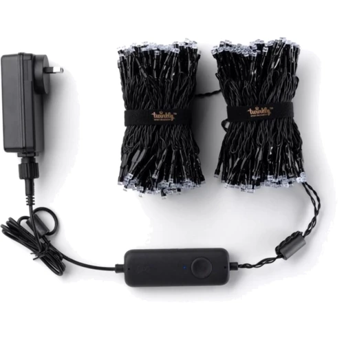Гирлянда Smart LED Twinkly Strings RGBW 600 Gen II IP44 длина 48м кабель черный фото 6