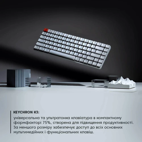Клавиатура Keychron K3 84 Key Gateron Red Wireless UA White (K3K1_KEYCHRON) фото 21