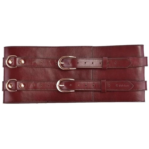 Кожаный пояс для бондажа Liebe Seele Wine Red Waist Cuff L Size