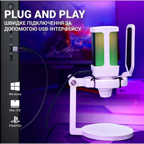 Конденсаторный USB микрофон Fifine Q6TW White фото 9