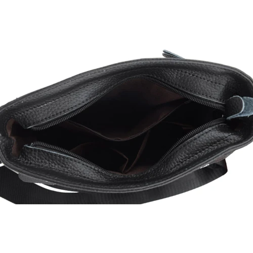 Мужская сумка планшет Borsa Leather черная (1t5502m-black): Застежка Молния