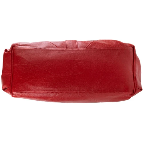 Женская сумка саквояж Laskara красная (LK-10250-red): Фактура Матовая, Зернистая