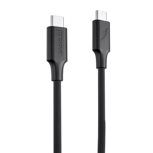 Кабель Proove Cable USB-C to USB-C Striped Silicone 60W 1m Black