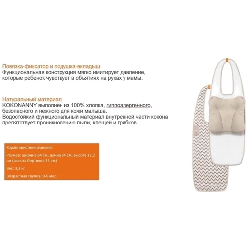 Дышащий эргономичный фиксатор Kokonanny Cooling Kit, белый (KNCK01) фото 6
