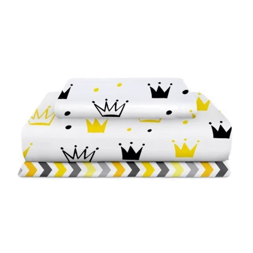 Комплект постельного белья Корона зигзаг желто-серый подростковый 155х215 см (КоронаЖ_3): Тип постельный комплект