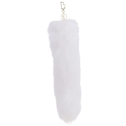 Анальная пробка LOCKINK Sevanda White Fox-Tail Anal Pear-shape Plug