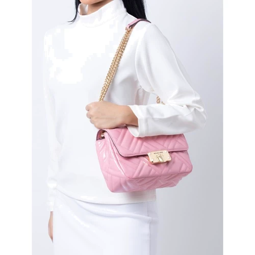 Женская сумка через плечо Michael Kors розовая (193599447520): Тип ручки На цепочке, Плечевой ремень, Без ручки