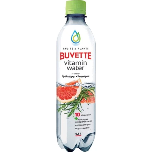 Напиток безалкогольный Buvette Vitamin water Грейпфрут-розмарин сокосодержащий негазированный 0.5 л (4820115401952)