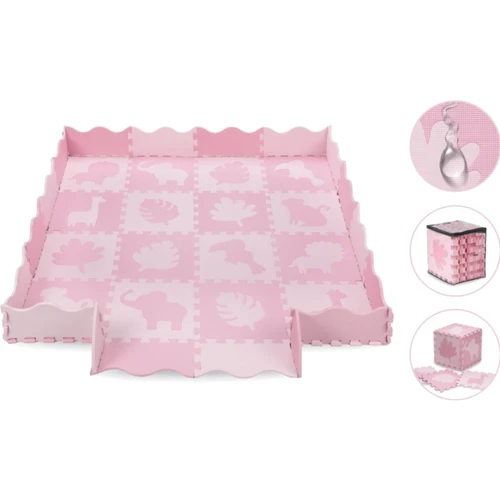 Коврик-пазл MoMi ZAWI pink 150 x 150 cm (MAED00012): Особенности пазлы-коврики, бортики