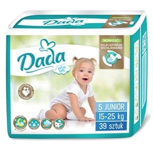Подгузники Dada Extra soft 5 JUNIOR - 39 шт / 15‑25 кг (обновленная упаковка)