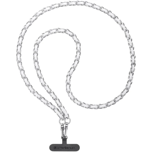Ремешок для смартфона ArmorStandart Chain link Polished Silver with White Leather (ARM77034)
