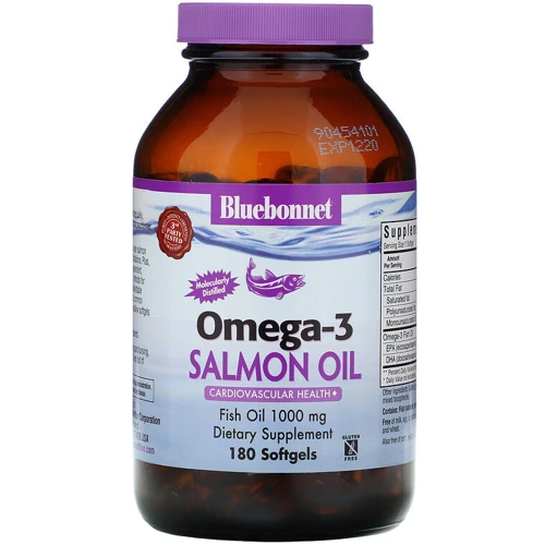Bluebonnet Nutrition, Natural Omega-3 Salmon Oil, 1,000 mg, 180 Softgels (953)