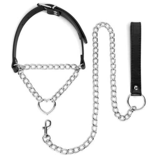 Ошейник с поводком Bedroom Fantasies: Collar with Chain Silver