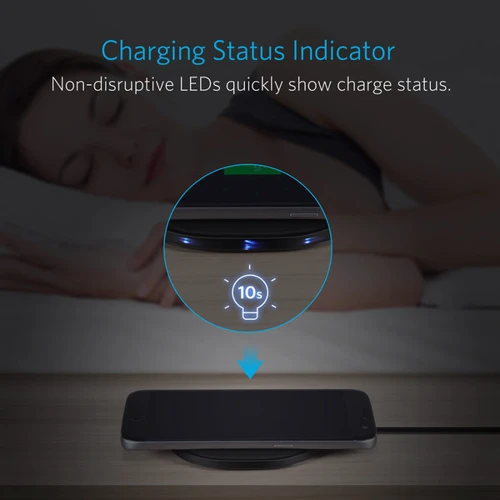 Зарядний пристрій ANKER Wireless Fast Charger 10W Black (A2513H12): Тип бездротове