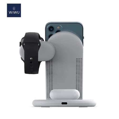 Зарядное устройство WIWU Wireless Charger Stand Power Air 3in1 PA3IN 15W White for Apple iPhone, Apple Watch and Apple AirPods: Тип беспроводное