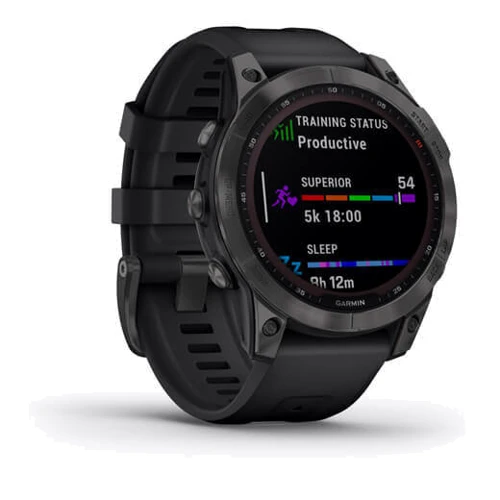 Смарт-часы Garmin Fenix 7 Sapphire Solar Carbon Grey DLC Titanium with Black Band (010-02540-21): Тип гаджета Взрослые смарт часы