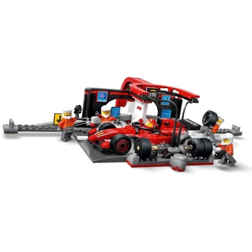 Конструктор LEGO City Пит-стоп и пит-экипаж F1 с болидом Ferrari 322 деталей (60443): Рекомендуемый возраст 6+