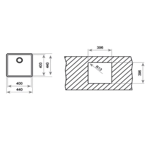 Teka BE LINEA RS15 40.40 (115000007): Форма Квадратная