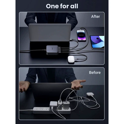 Зарядное устройство Ugreen Wall Charger 3хUSB-C+USB CD328 GaN 100W Nexode Series Black (90928) фото 6