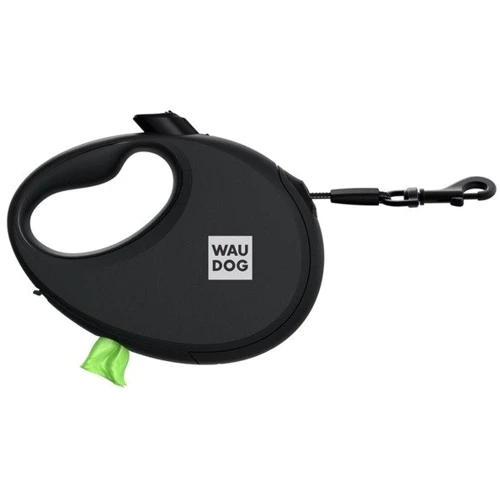 Поводок-рулетка для собак WAUDOG R-leash с контейнером для пакетов M черный до 20 кг 5 м (26281) фото 7