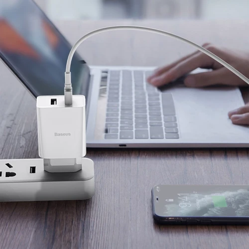 Зарядний пристрій Baseus USB Wall Charger Speed Mini 2xUSB 2.1A 10.5W White with Lightning Cable (TZCCFS-R02) фото 6