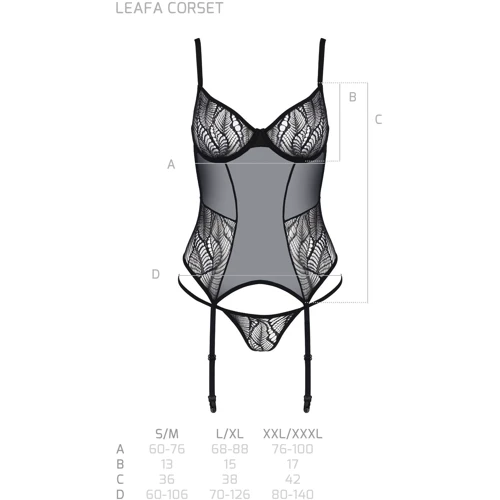 Корсет ECO Passion LEAFA CORSET black XXL/XXXL
