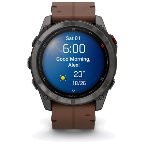 Смарт-часы Garmin Fenix 8 Pro AMOLED 51mm Sapphire Carbon Grey DLC Titanium with Chestnut Leather Band (010-03199-40)