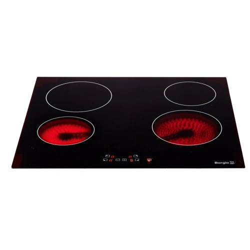 Варильна поверхня електрична Borgio VC640 Black: Розташування панелі спереду